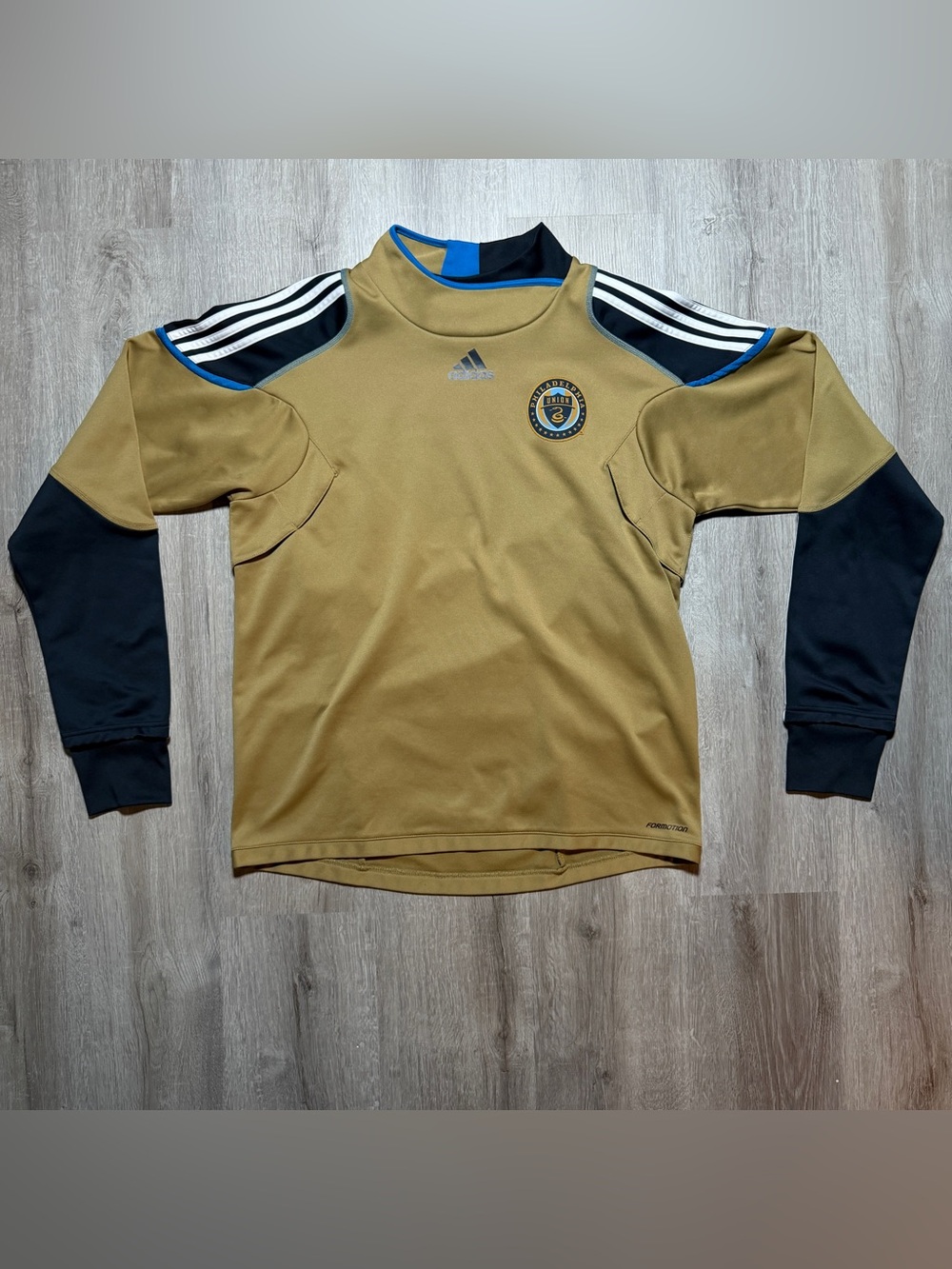 2009 adidas Kids Gold & Black Philadelphia Union MLS Soccer Crew Training Top